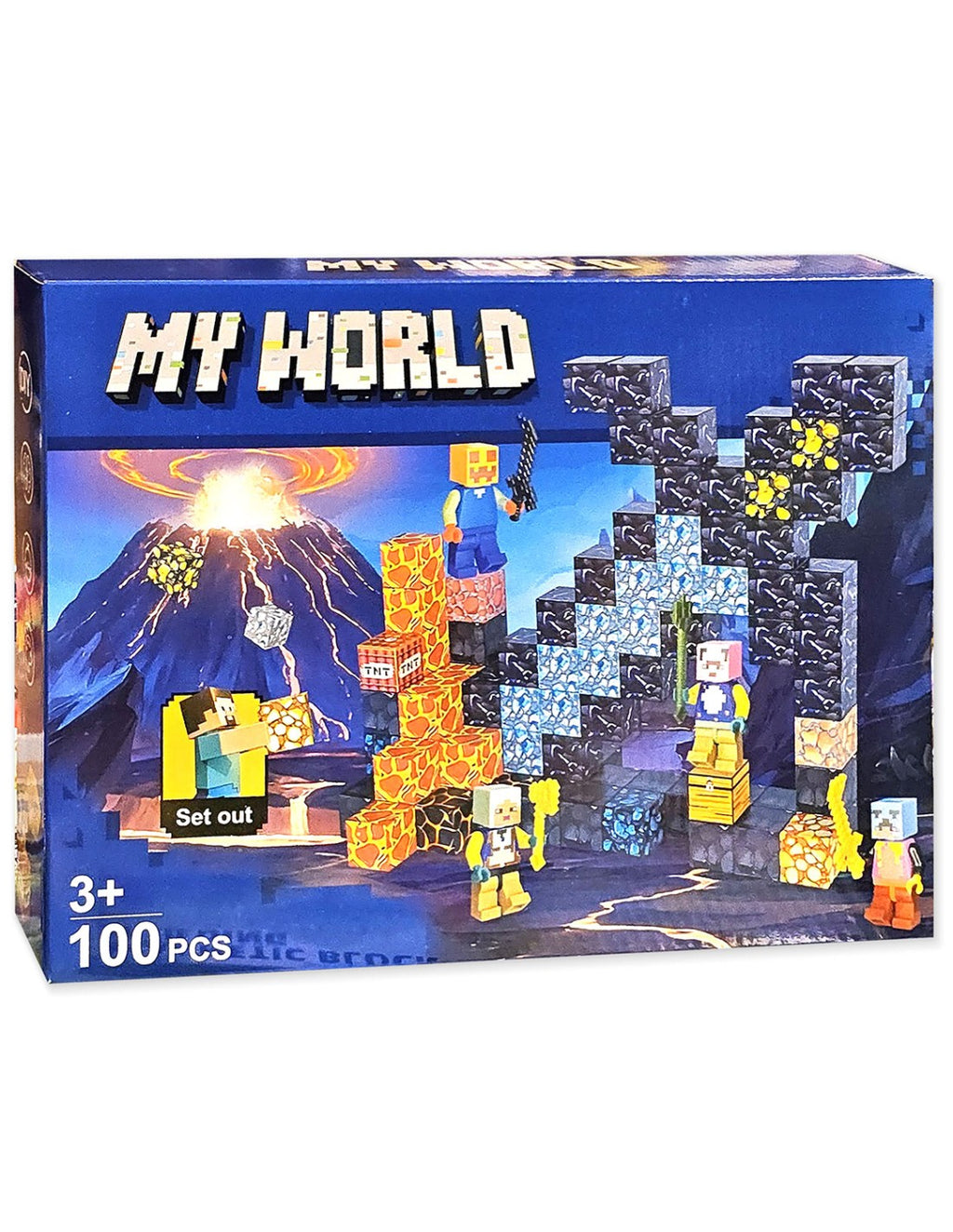 KLOCKI MAGNETYCZNE MINECRAFT MY WORLD MIECZ 100 EL. KONSTRUKTOR
