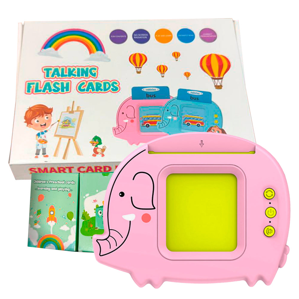 CZYTNIK KART JĘZYKA ANGIELSKIEGO ZABAWKA DO NAUKI 224 PREZENT ŚWIĘTA-SŁOŃ RÓŻOWY