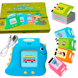 CZYTNIK KART JĘZYKA ANGIELSKIEGO ZABAWKA DO NAUKI 224 PREZENT ŚWIĘTA DINOZAUR NIEBIESKI