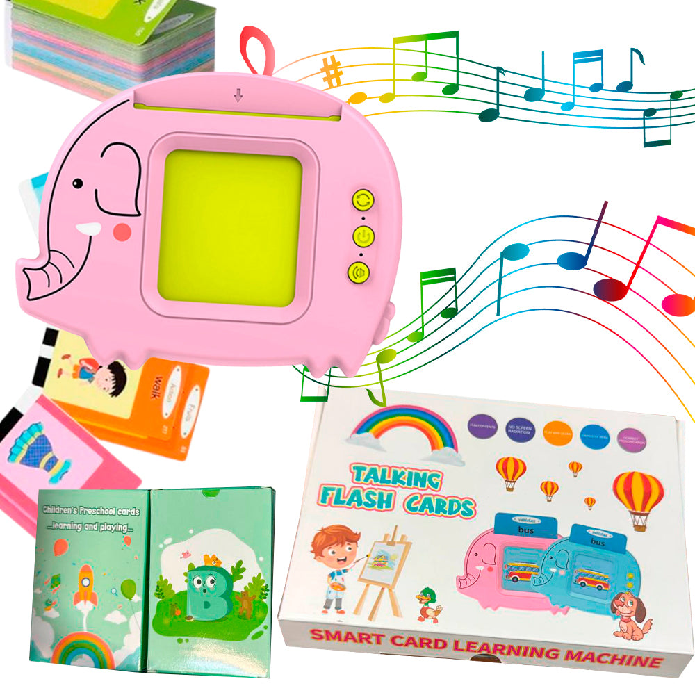 CZYTNIK KART JĘZYKA ANGIELSKIEGO ZABAWKA DO NAUKI 224 PREZENT ŚWIĘTA-SŁOŃ RÓŻOWY