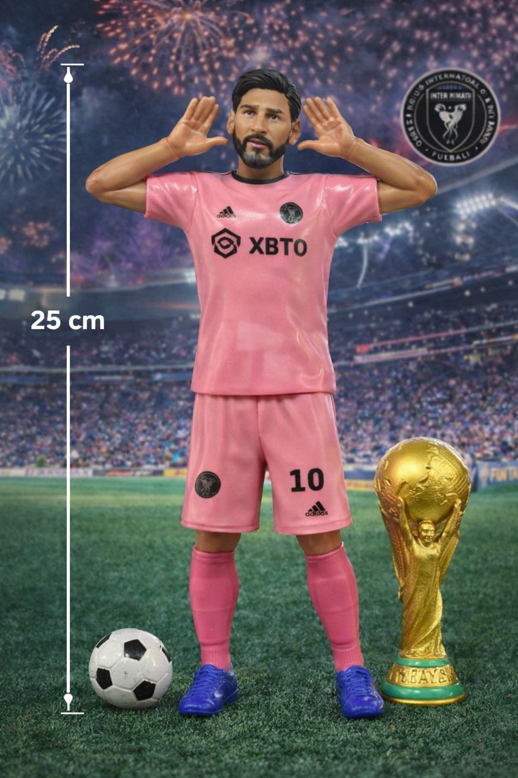 FIGURKA PIŁKARZ FIFA MESSI RONALDO YAMAL 25 CM Z PIŁKĄ PREZENT DLA DZIECKA