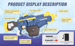 PISTOLET NA WODĘ WATER GUN 680 ML ZASIĘG 8-10 M ZABAWKA LETNIA DLA DZIECI