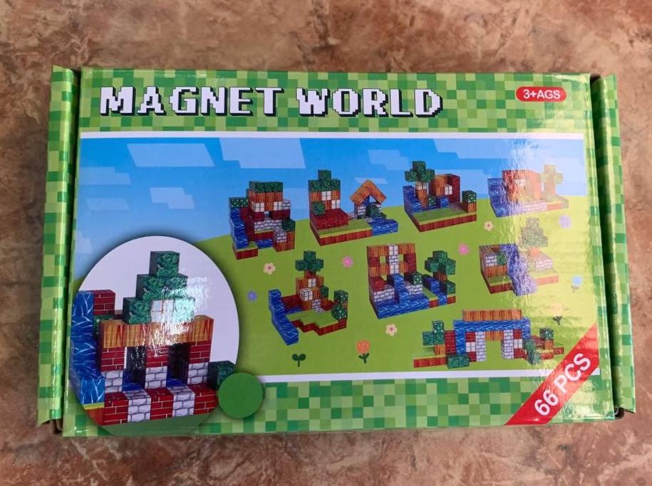 MAGNETYCZNY KONSTRUKTOR "MINECRAFT WORLD" (66 ELEMENTÓW) — ZBUDUJ SWÓJ NIEPOWTARZALNY PIKSELOWY ŚWIAT