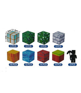 MAGNETYCZNY KONSTRUKTOR "MINECRAFT WORLD" (66 ELEMENTÓW) — ZBUDUJ SWÓJ NIEPOWTARZALNY PIKSELOWY ŚWIAT