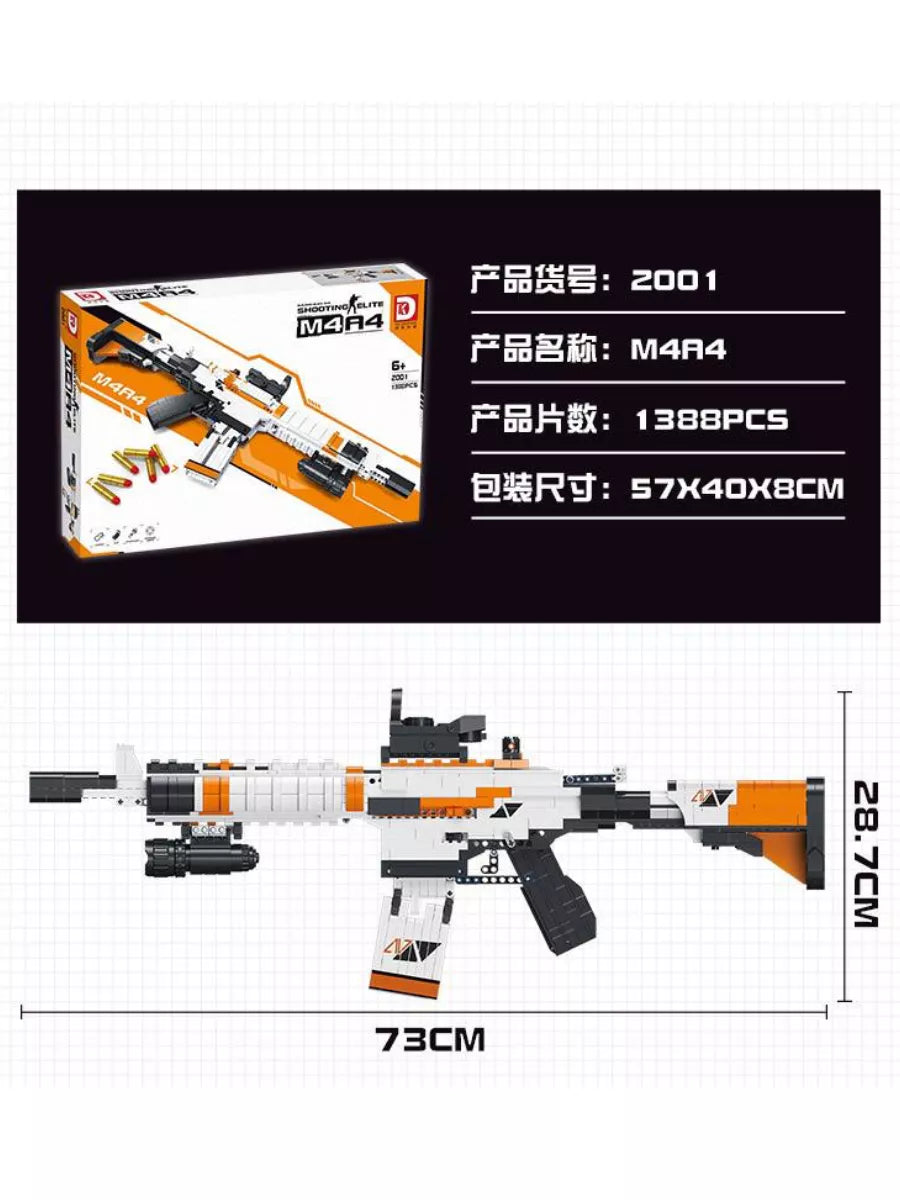 KLOCKI PROJEKTANT MONTAŻ BROŃ M4A4 AZIMOV (1388 CZĘŚCI) CS:GO DLA CHŁOPAKA