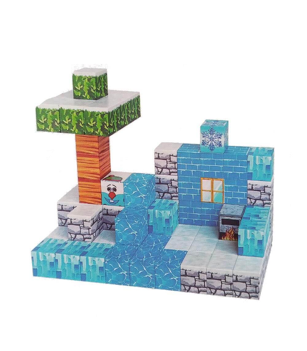 KONSTRUKTOR MAGNETYCZNY "MINECRAFT: DOMEK ŚNIEŻNY" (77 ELEMENTÓW) – SKORYGOWANA WERSJA