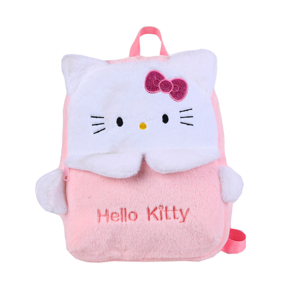 PLECAK SZKOLNY PLECAK TOREBKA PLUSZAK PRZEDSZKOLNY HELLO KITTY MIĘKKI, PLUSZOWY JASNORÓŻOWY 40×30 CM