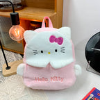 PLECAK SZKOLNY PLECAK TOREBKA PLUSZAK PRZEDSZKOLNY HELLO KITTY MIĘKKI, PLUSZOWY JASNORÓŻOWY 40×30 CM