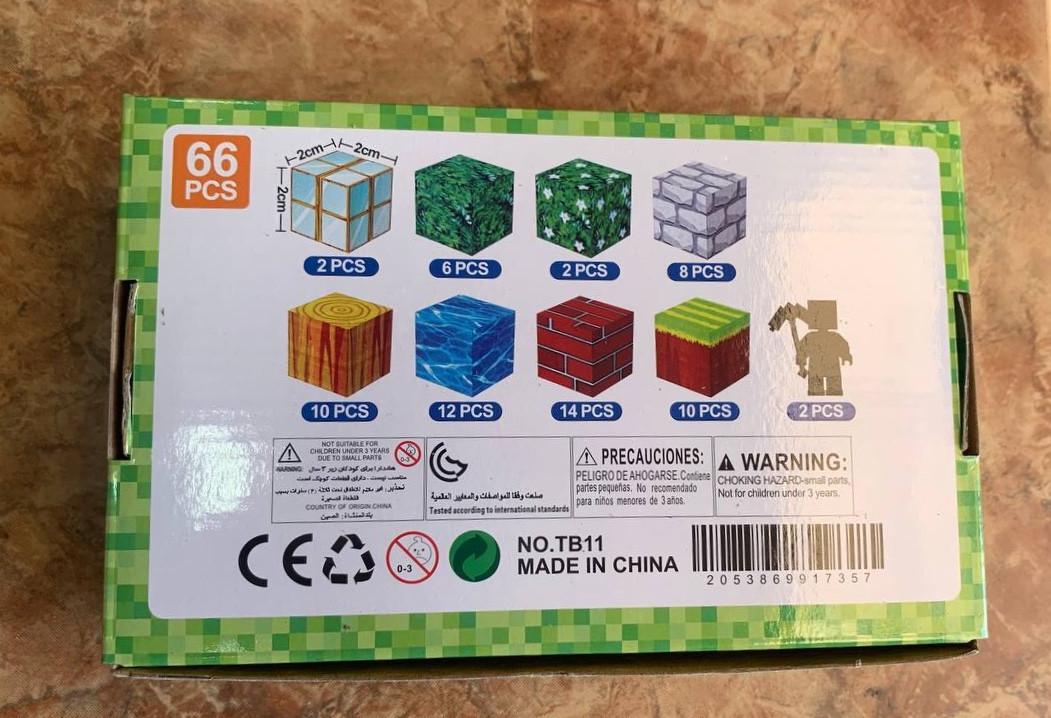 MAGNETYCZNY KONSTRUKTOR "MINECRAFT WORLD" (66 ELEMENTÓW) — ZBUDUJ SWÓJ NIEPOWTARZALNY PIKSELOWY ŚWIAT