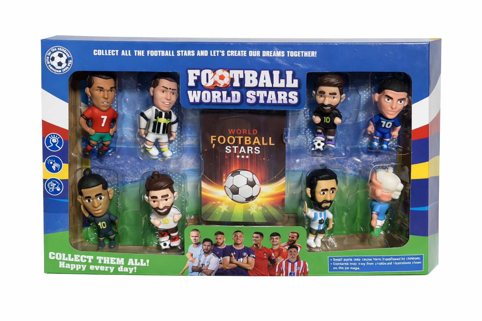 ZESTAW MINI FIGUREK PIŁKARZY 6CM FOOTBALL STARS + BRELOK GRATIS PREZENT