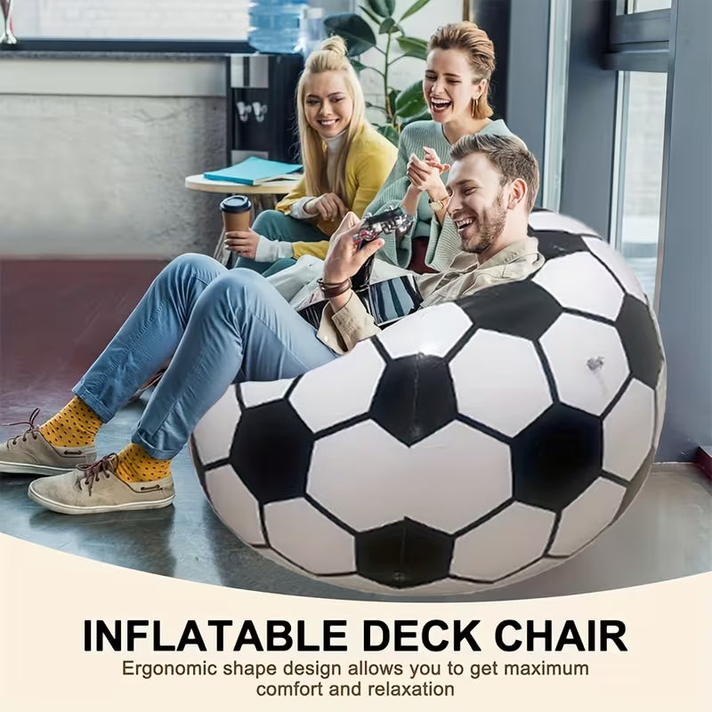 FOTEL DMUCHANY PIŁKA NOŻNA KOSZYKÓWKA SOFA PVC DO OGRODU NA PLAŻĘ