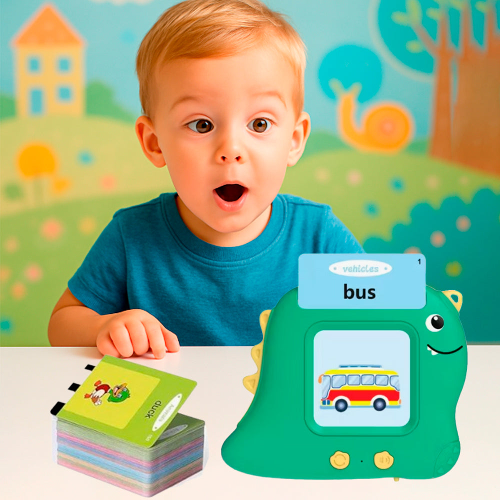 CZYTNIK KART JĘZYKA ANGIELSKIEGO ZABAWKA DO NAUKI 224 PREZENT ŚWIĘTA DINOZAUR ZIELONY