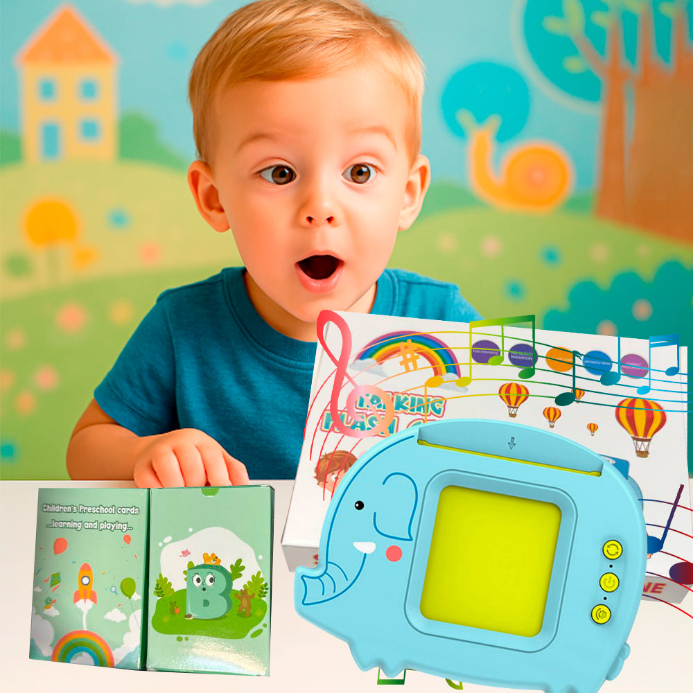 CZYTNIK KART JĘZYKA ANGIELSKIEGO ZABAWKA DO NAUKI 224 PREZENT ŚWIĘTA-SŁOŃ NIEBIESKI