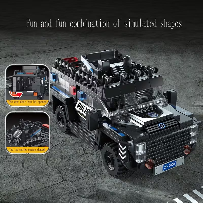 KONSTRUKTOR SWAT PATROL CAR (430 CZĘŚCI) PREZENT DLA CHŁOPCA ZESTAW KLOCKI