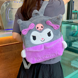 PLECAK SZKOLNY KUROMI PLECAK TOREBKA PLUSZAK PRZEDSZKOLNY HELLO KITTY MIĘKKI, PLUSZOWY JASNORÓŻOWY 40×30 CM