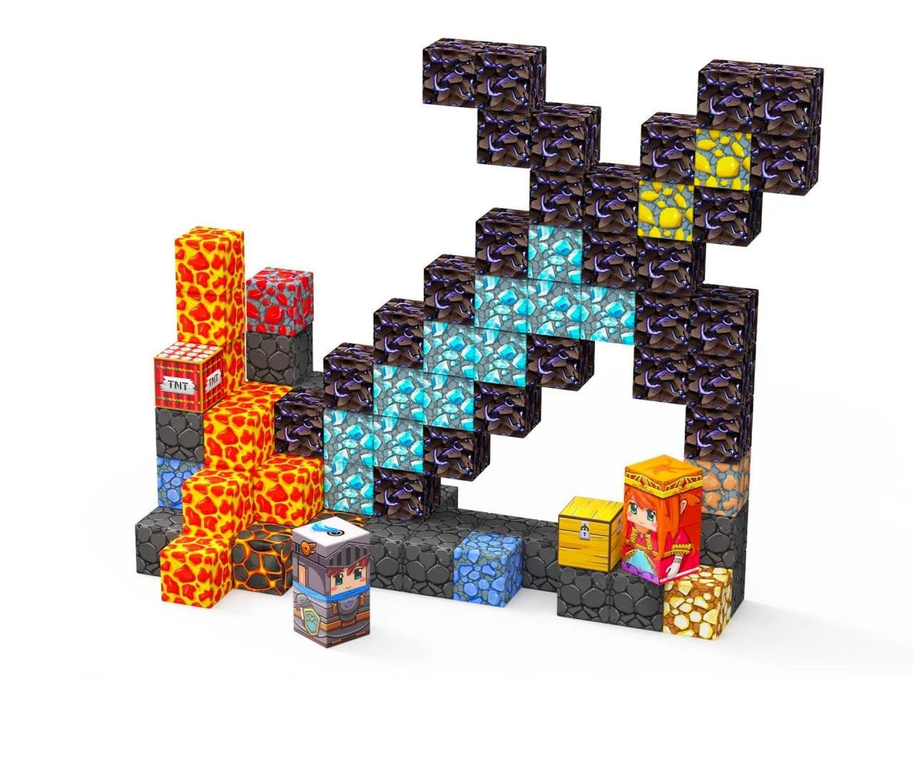 KLOCKI MAGNETYCZNE MINECRAFT MY WORLD MIECZ 100 EL. KONSTRUKTOR