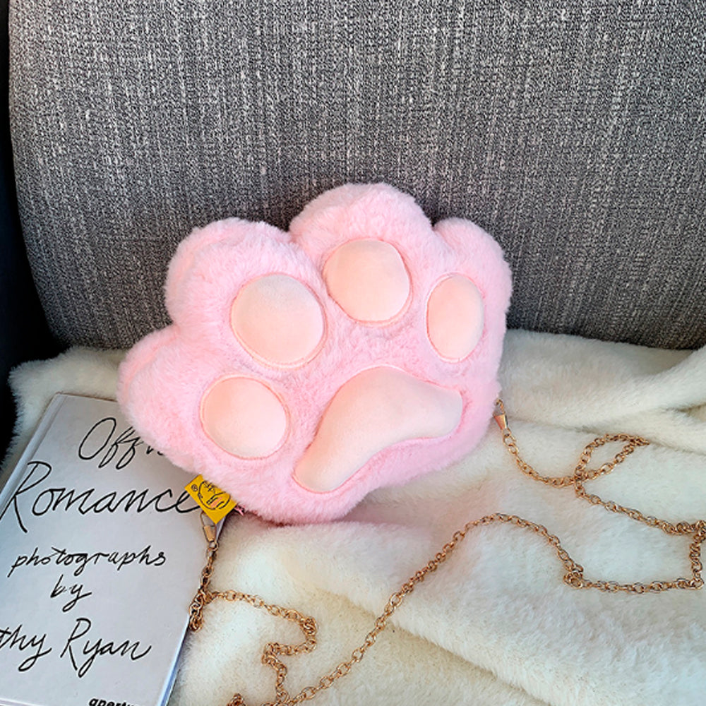 PLUSZOWA PUSZYSTA MAŁA TOREBKA KOCIA ŁAPKA RÓŻOWY PLUSZOWA TORBA 25*20 CM