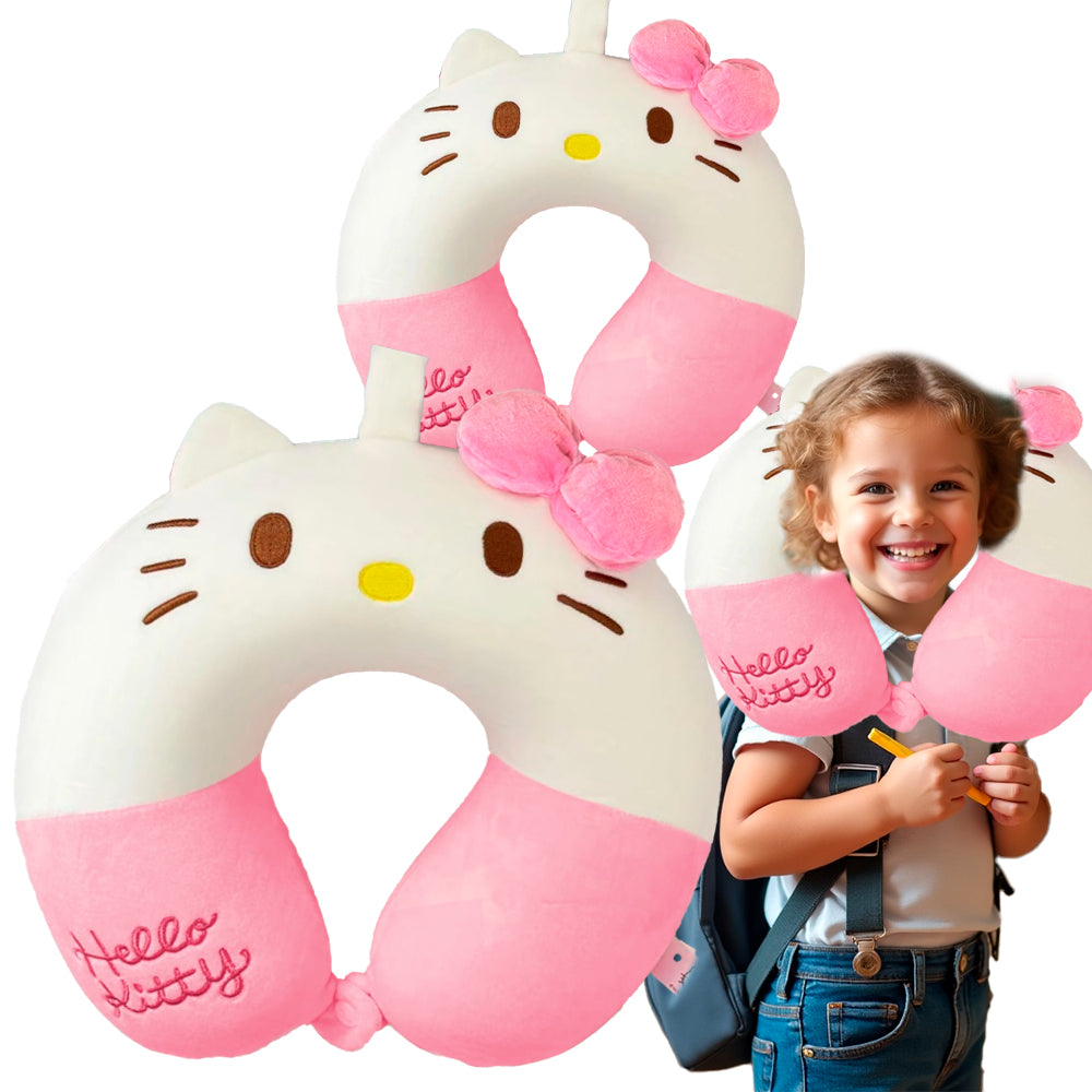 HELLO KITTY PODUSZKA PODRÓŻNA 30×30 CM –  DO SAMOLOTU, AUTA I NA CO DZIEŃ KUROMI HELLO KITTY PODUSZKA