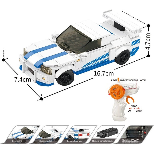 ZDALNIE STEROWANY SAMOCHÓD Z KLOCKÓW BLOCK RC CAR, 231 EL., SKALA 1:20