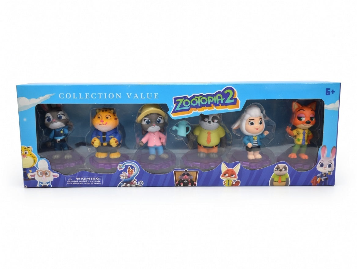 ZESTAW FIGUREK ZWIERZĘTA ZOOTOPIA 6 POSTACI KRÓLIK I LIS ZABAWKA PREZENT