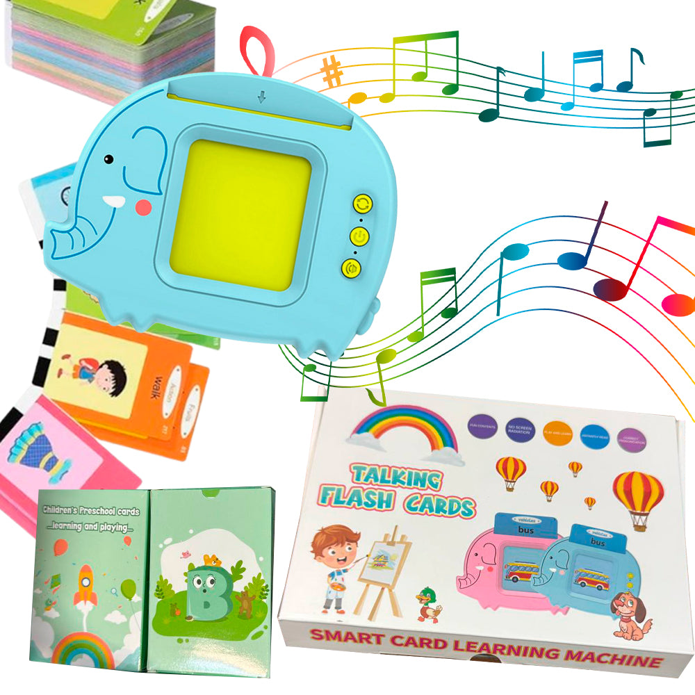 CZYTNIK KART JĘZYKA ANGIELSKIEGO ZABAWKA DO NAUKI 224 PREZENT ŚWIĘTA-SŁOŃ NIEBIESKI