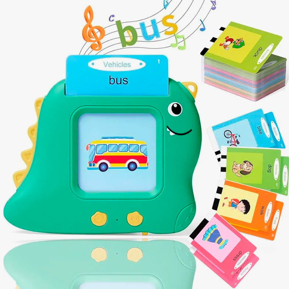 CZYTNIK KART JĘZYKA ANGIELSKIEGO ZABAWKA DO NAUKI 224 PREZENT ŚWIĘTA DINOZAUR ZIELONY