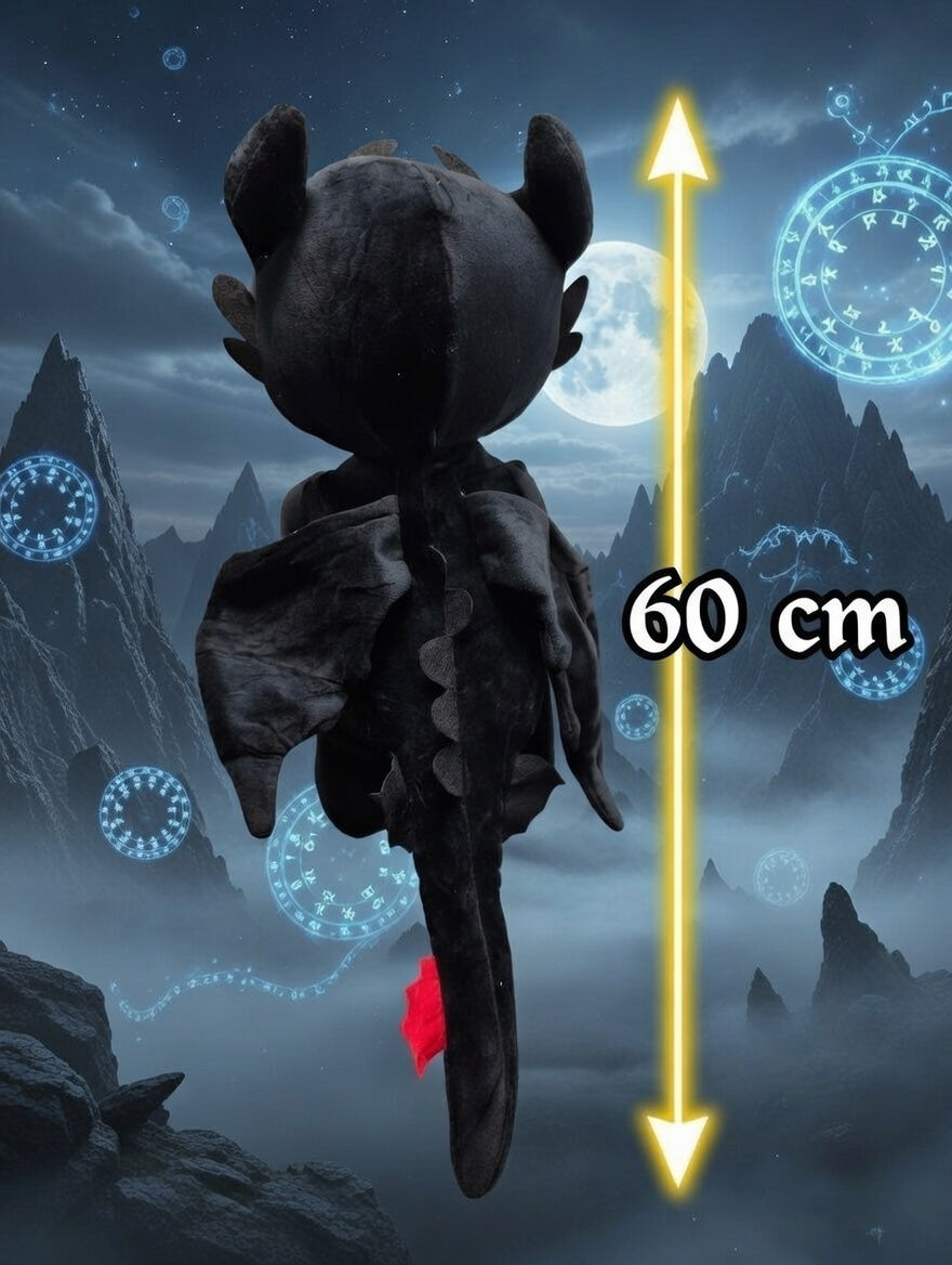 DUŻA MASKOTKA SMOK BEZZĘBNY 60 CM Z OGONEM PLUSZOWY DRAGON PREZENT