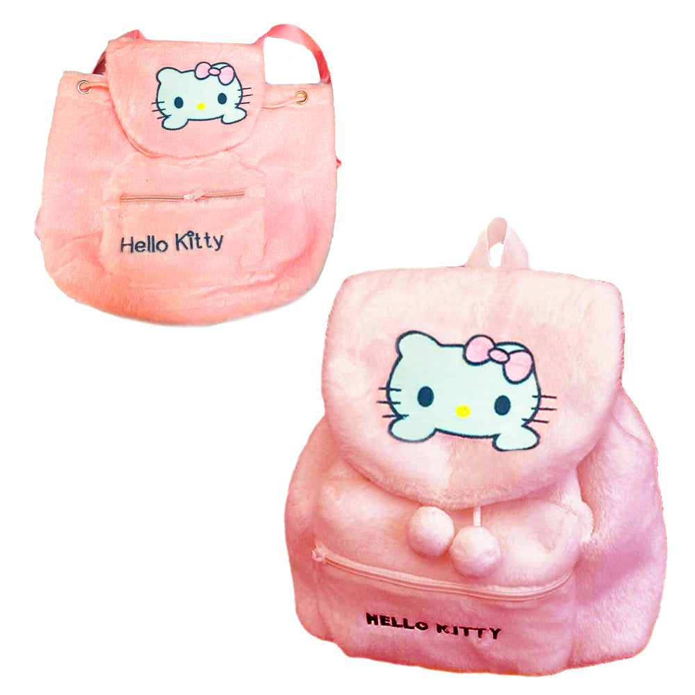 PLECAK SZKOLNY PLECAK TOREBKA PLUSZAK PRZEDSZKOLNY HELLO KITTY MIĘKKI, PLUSZOWY JASNORÓŻOWY 35×35 CM