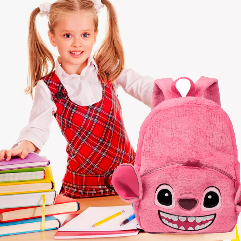 PLECAK DLA PRZEDSZKOLAKA SZKOLNY PLUSZOWY DZIECIĘCY STITCH STICH LILO RÓŻOWY 40*30 CM