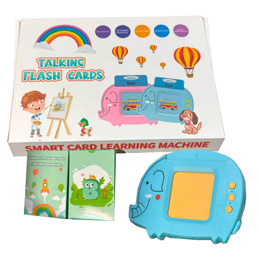 CZYTNIK KART JĘZYKA ANGIELSKIEGO ZABAWKA DO NAUKI 224 PREZENT ŚWIĘTA-SŁOŃ NIEBIESKI