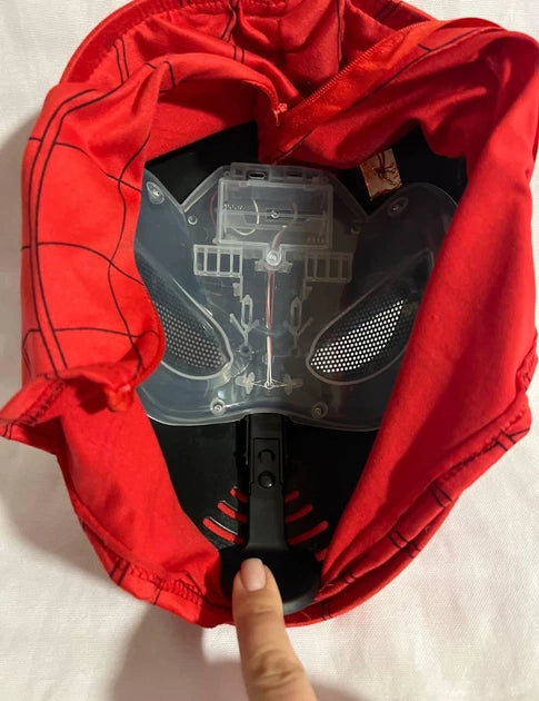 MASKA SPIDER-MAN Z PODŚWIETLENIEM OCZU RUCHOME ELEMENTY ZAMEK LED
