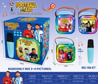GŁOŚNIK BLUETOOTH DLA DZIECI MIKROFON BEZPRZEWODOWY USB FOOTBALL STARS LED
