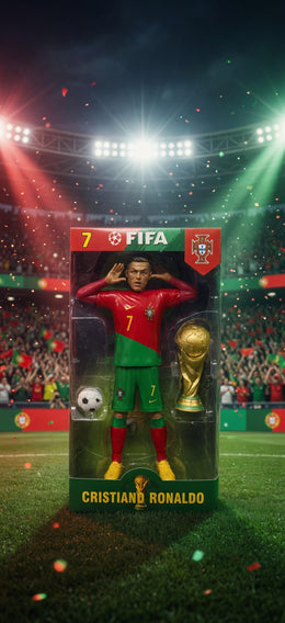 FIGURKA PIŁKARZ FIFA MESSI RONALDO YAMAL 25 CM Z PIŁKĄ PREZENT DLA DZIECKA