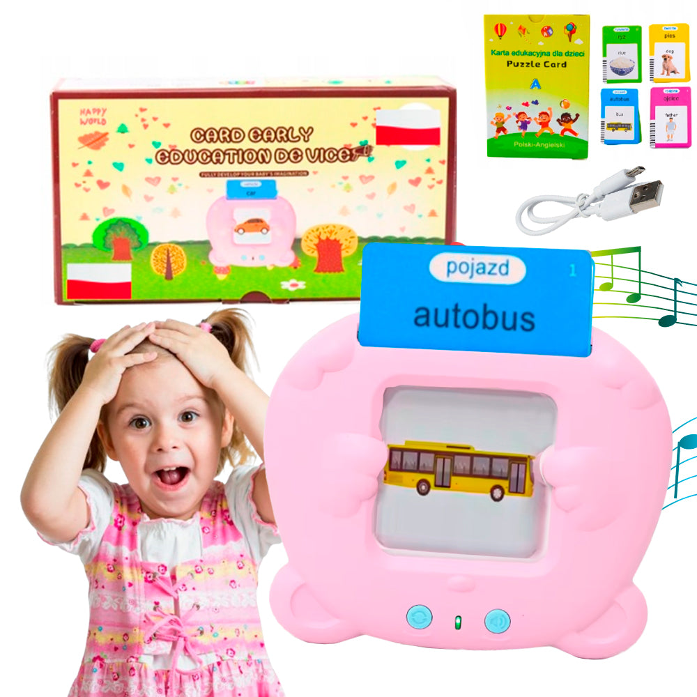 CZYTNIK KART DO NAUKI SŁÓWEK POLSKI I ANGIELSKI 448 SŁÓW III TRYBY JĘZYKÓW RÓŻOWY