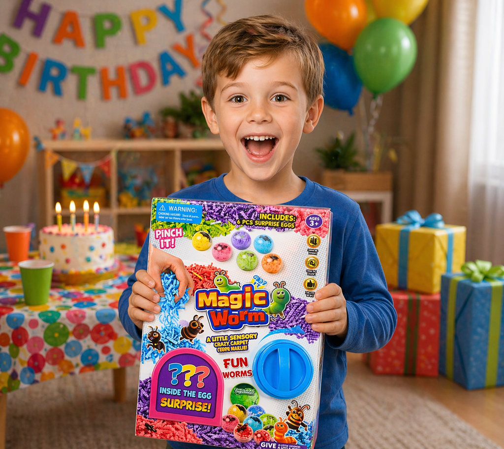 MAGIC WORM MAGICZNE JAJKA NIESPODZIANKI Z ROBACZKAMI + MASA SENSORYCZNA
