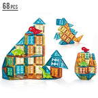 MAGNETYCZNY KONSTRUKTOR "ŚWIAT DINOZAURÓW" (68 ELEMENTÓW)  MEGA HIT