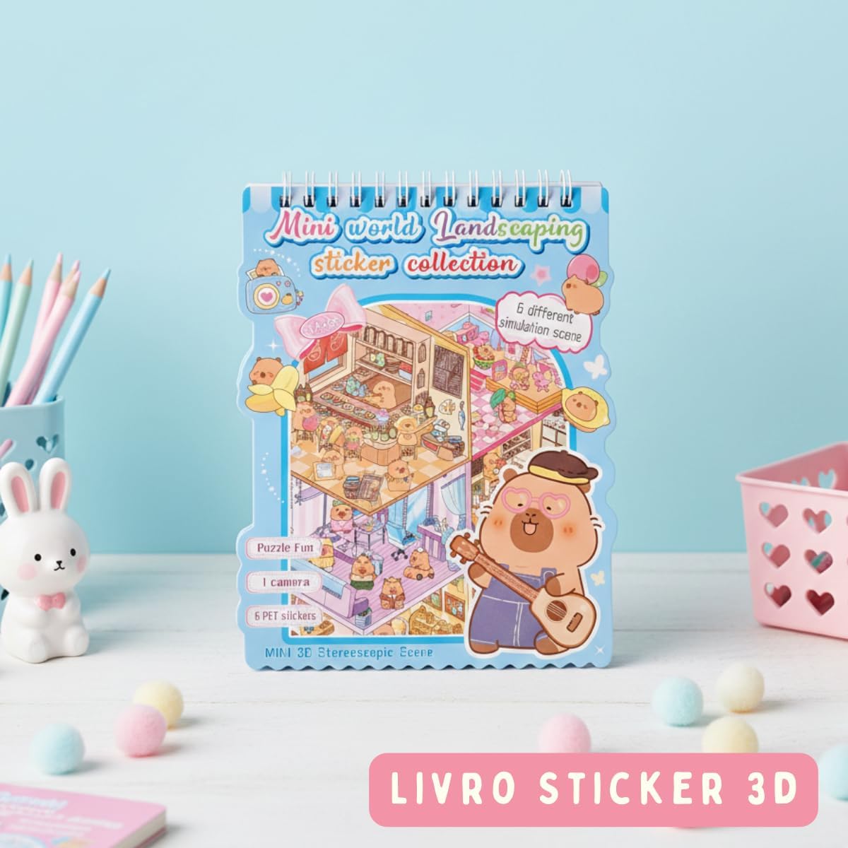 ZRÓB TO SAM WYKLEJANKA ANTYSTRESOWA KAPIBARA DREAM HOUSE NAKLEJKI DIY