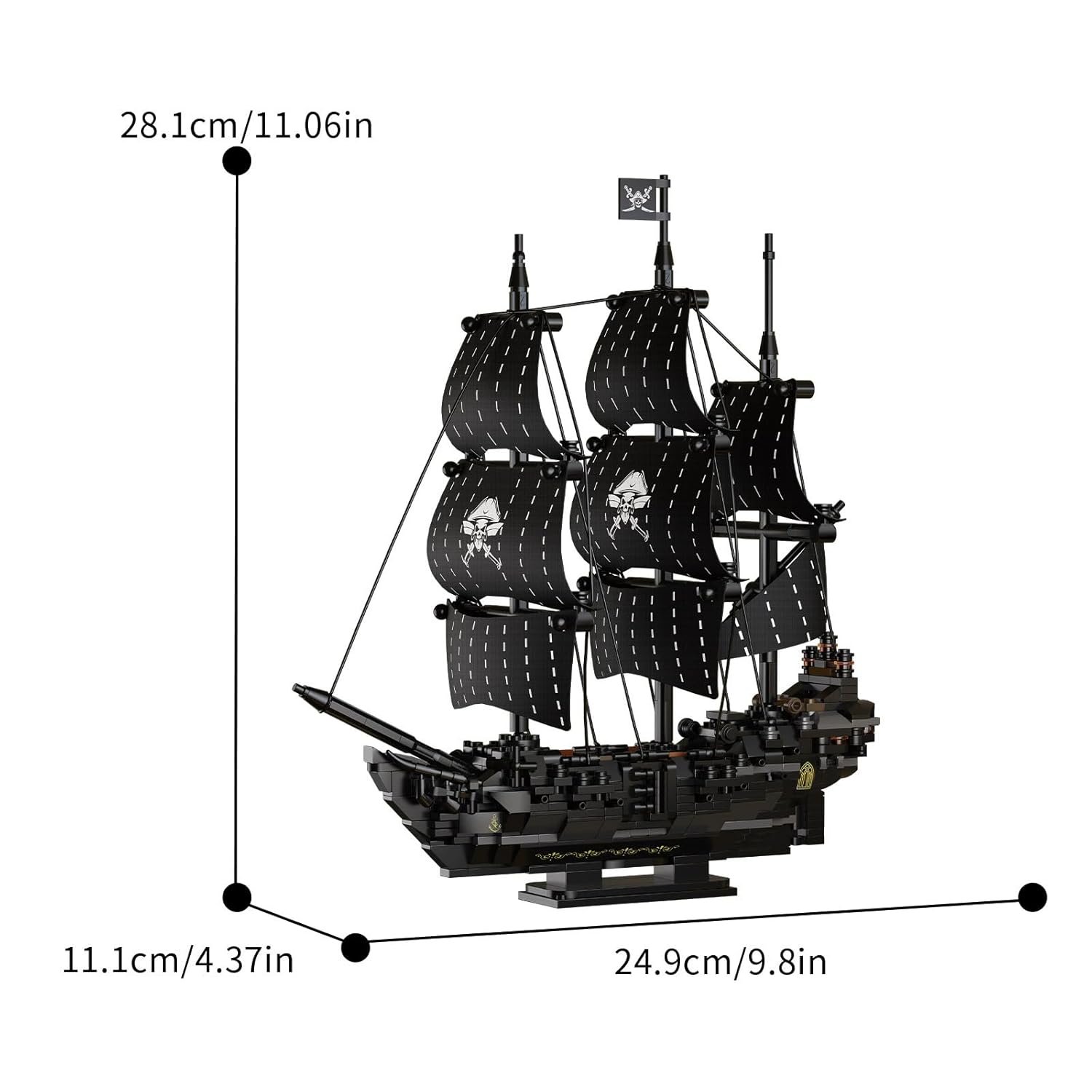 KLOCKI KONSTRUKCYJNE 3D STATEK PIRACKI DARK PEARL 774 PCS DIY