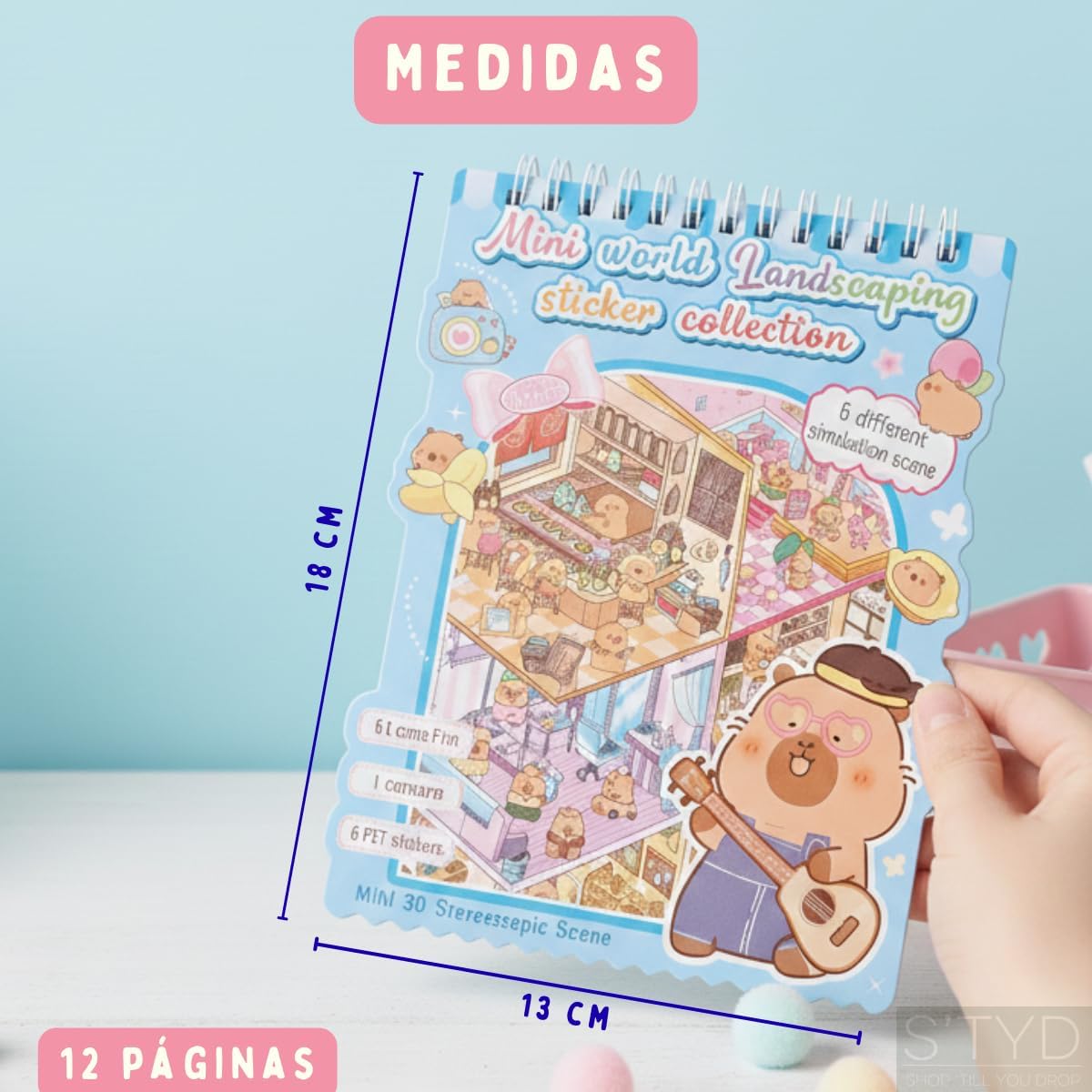 ZRÓB TO SAM WYKLEJANKA ANTYSTRESOWA KAPIBARA DREAM HOUSE NAKLEJKI DIY