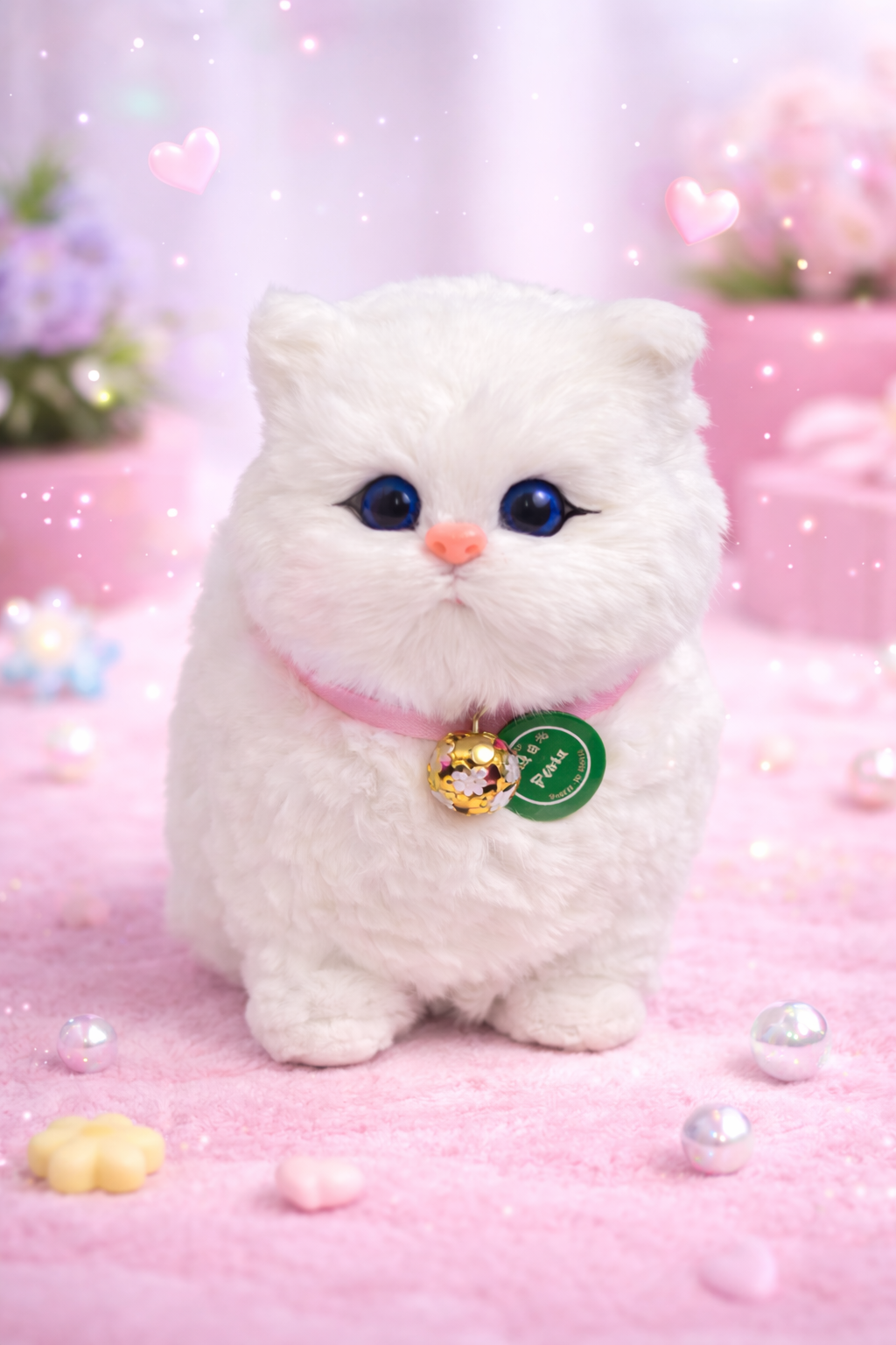 MIAUKAJĄCY KOTEK NA DREWNIANEJ PODSTAWCE INTERAKTYWNA ZABAWE PREZENT