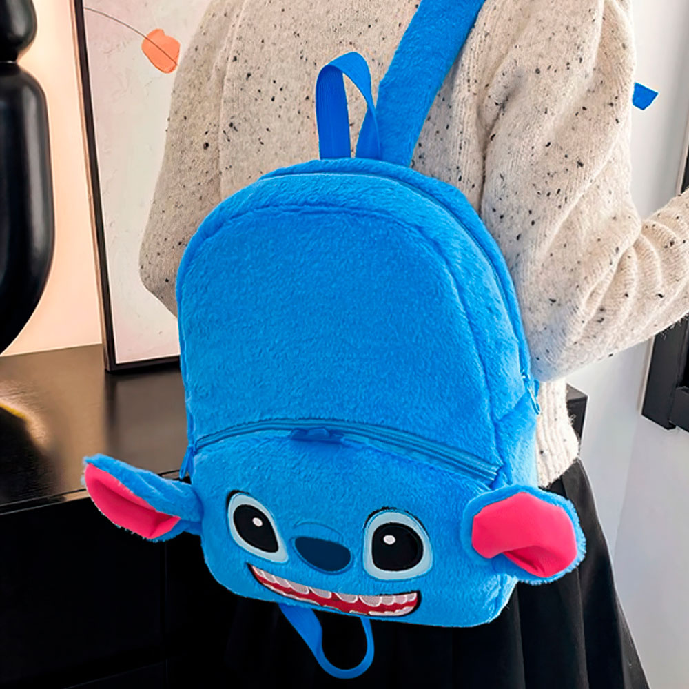 PLECAK DLA PRZEDSZKOLAKA SZKOLNY PLUSZOWY DZIECIĘCY STITCH STICH LILO NIEBIESKI 40*30 CM