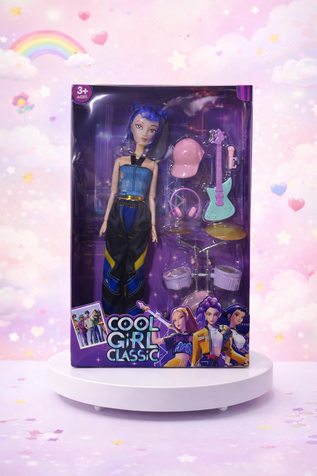 LALKA ZOEY HUNTR/X K-POP ZESTAW MUZYCZNY GITARA BĘBNY COOL GIRL PREZENT