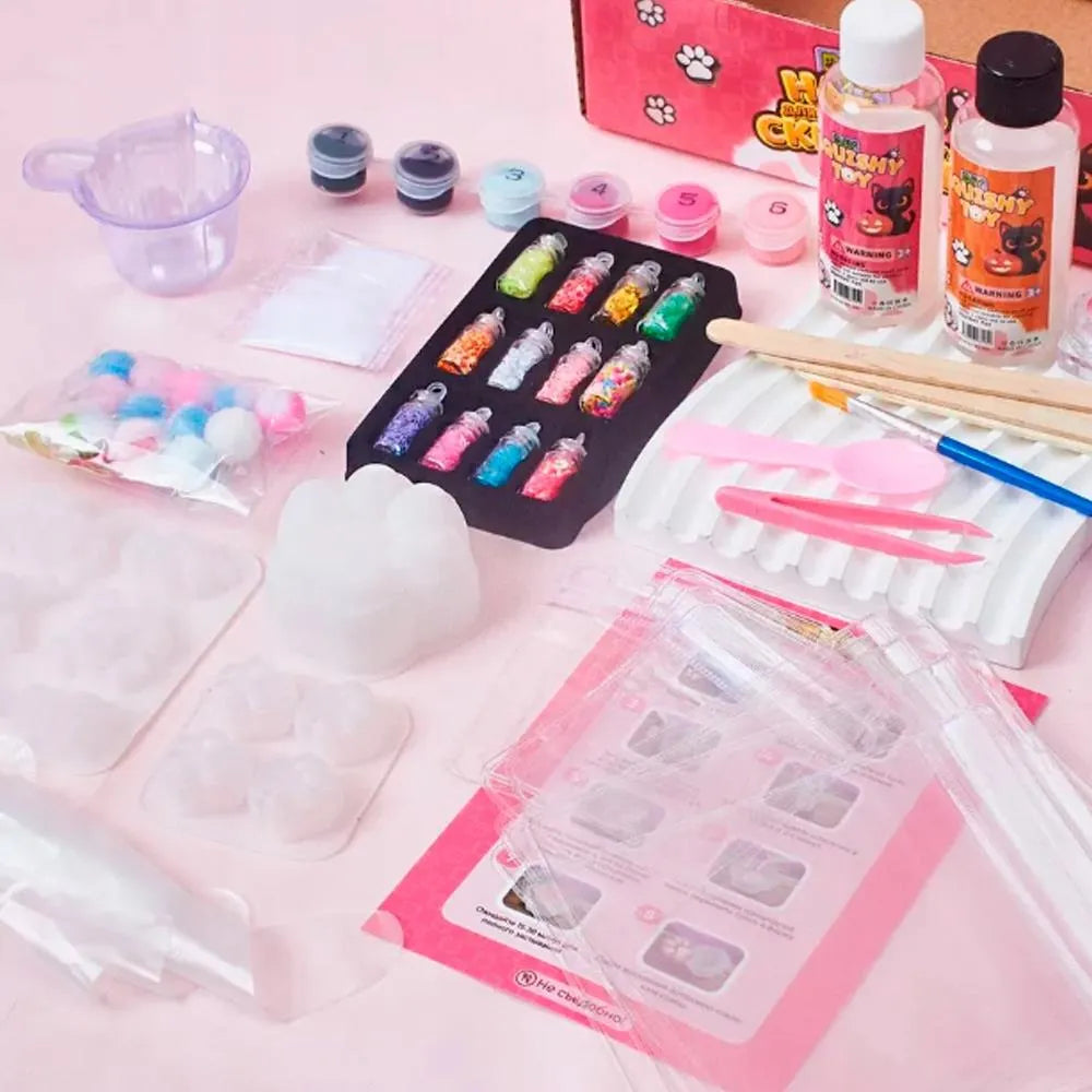 DIY ZESTAW DO TWORZENIA TABA ŁAPEK DLA DZIECI ZRÓB TO SAM SQUISHY ZABAWA