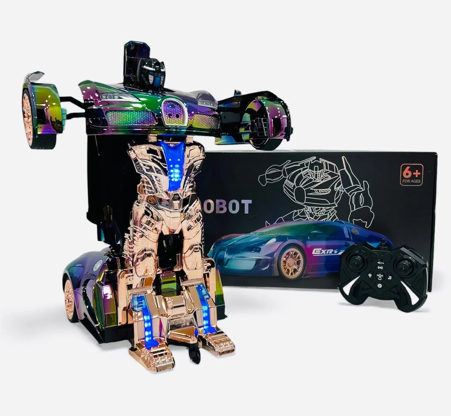 SAMOCHÓD RC TRANSFORMER 1:10, DUŻY ROBOT 48 CM
