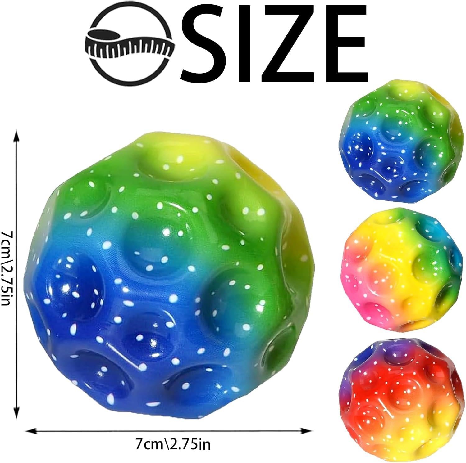 PIŁKA SKACZĄCA MOON BALL SUPER BOUNCE RAINBOW ANTYSTRESOWA LOSOWY ZABAWKA