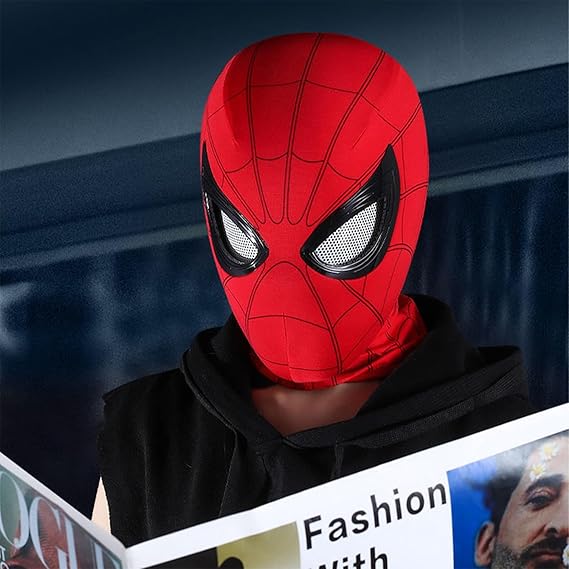 MASKA SPIDER-MAN Z PODŚWIETLENIEM OCZU RUCHOME ELEMENTY ZAMEK LED