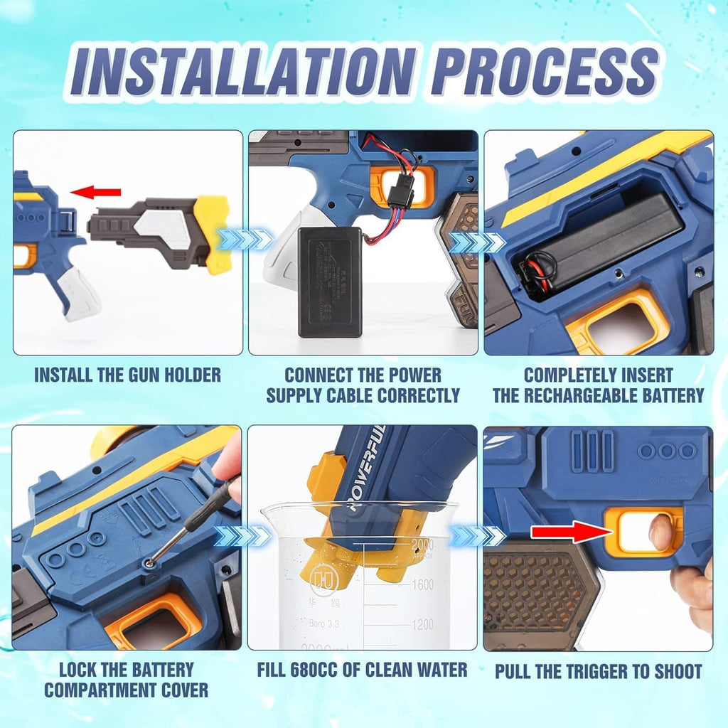 PISTOLET NA WODĘ WATER GUN 680 ML ZASIĘG 8-10 M ZABAWKA LETNIA DLA DZIECI