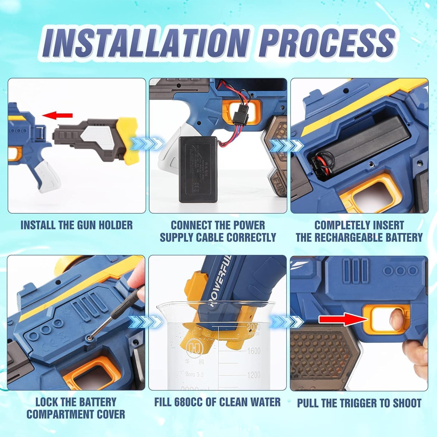 PISTOLET NA WODĘ WATER GUN 680 ML ZASIĘG 8-10 M ZABAWKA LETNIA DLA DZIECI