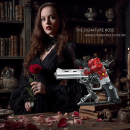 KLOCKI 631 EL GUNS & PETALS REWOLWER Z RÓŻAMI DIY 3D DO SKŁADANIA PREZENT