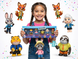 ZESTAW FIGUREK ZWIERZĘTA ZOOTOPIA 6 POSTACI KRÓLIK I LIS ZABAWKA PREZENT